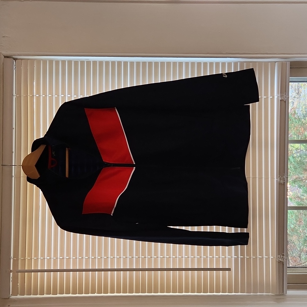 Unipro men's small warmup jacket. No tags but never worn. Navy blue, red  white